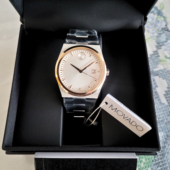 Movado Men's Bold Quest Sunray Rose Gold White Dial Swiss Watch - Picture 7 of 7